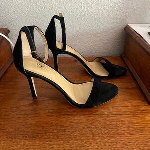 Lauren Ralph Lauren Black Suede Ankle-Strap Stiletto Heels 4” size 8